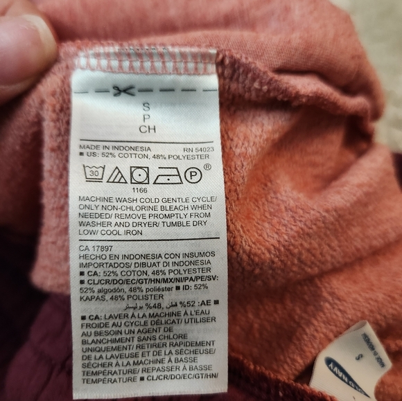 Pink Jogger Sweatpants w/ Maroon Accents Old Navy Small Light Weight Pajama Pant - Picture 6 of 6